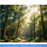 Sunlight through forest trees