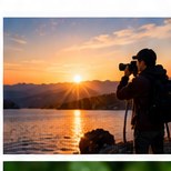 Photographer at sunset